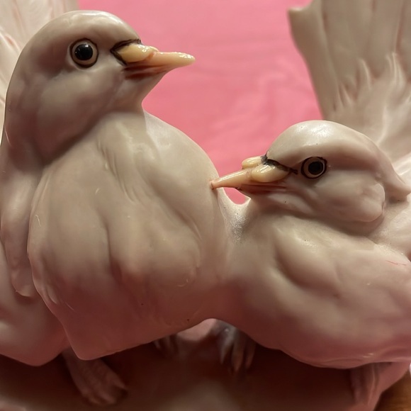 Pair of Birds Figurine - Elegant White signed - Picture 3 of 9